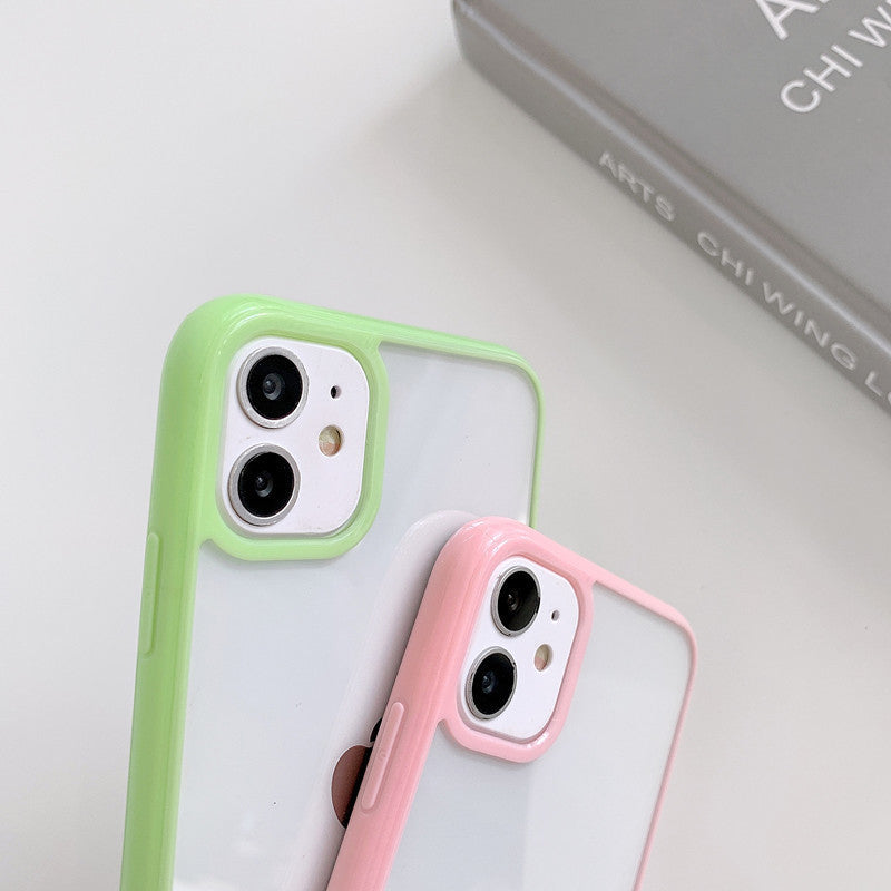 Colored Rim Phone Case for iPhone 14, 14 Plus, 14 Pro, 14 Pro Max –Black,Purple,Green,Blue,White,Aqua,Pink