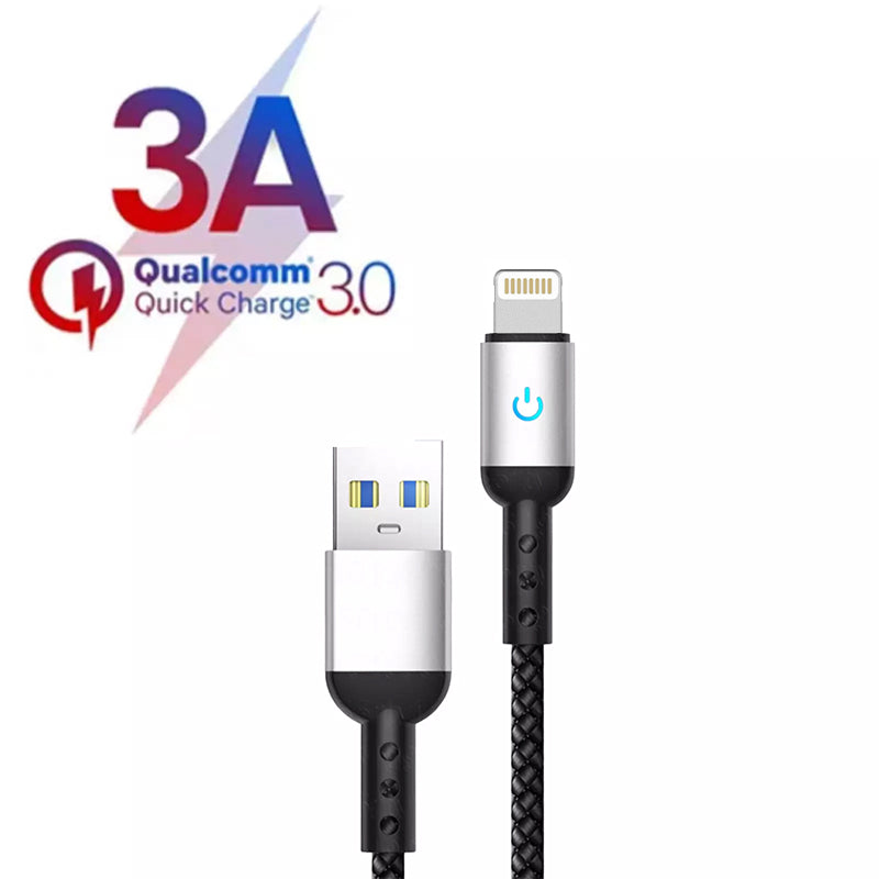 Lightning Charging Cable – USB-A to Lightning, 2.4A Fast Charging, 1.2m, Red/Black