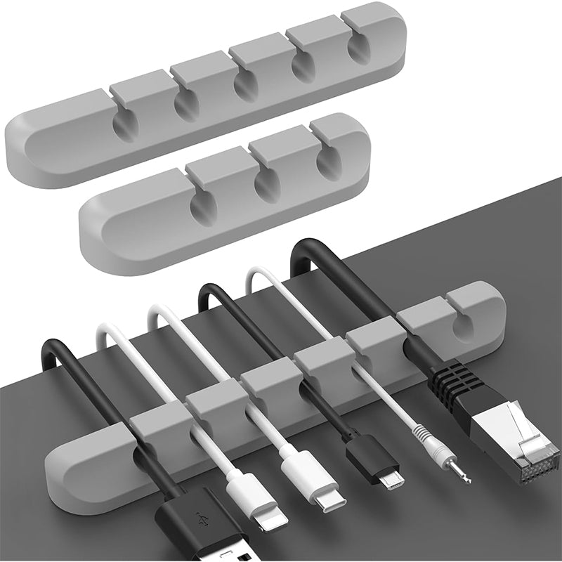 Multi-Slot USB Cable Organiser - 7/5/3 Slot Desktop Cord Management Clip for Neat Wire Holding