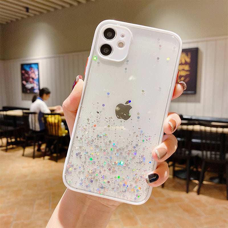 Glitter Phone Case for iPhone 14, 14 Plus, 14 Pro, 14 Pro Max – Black, Pink, White, Yellow, Purple, Green