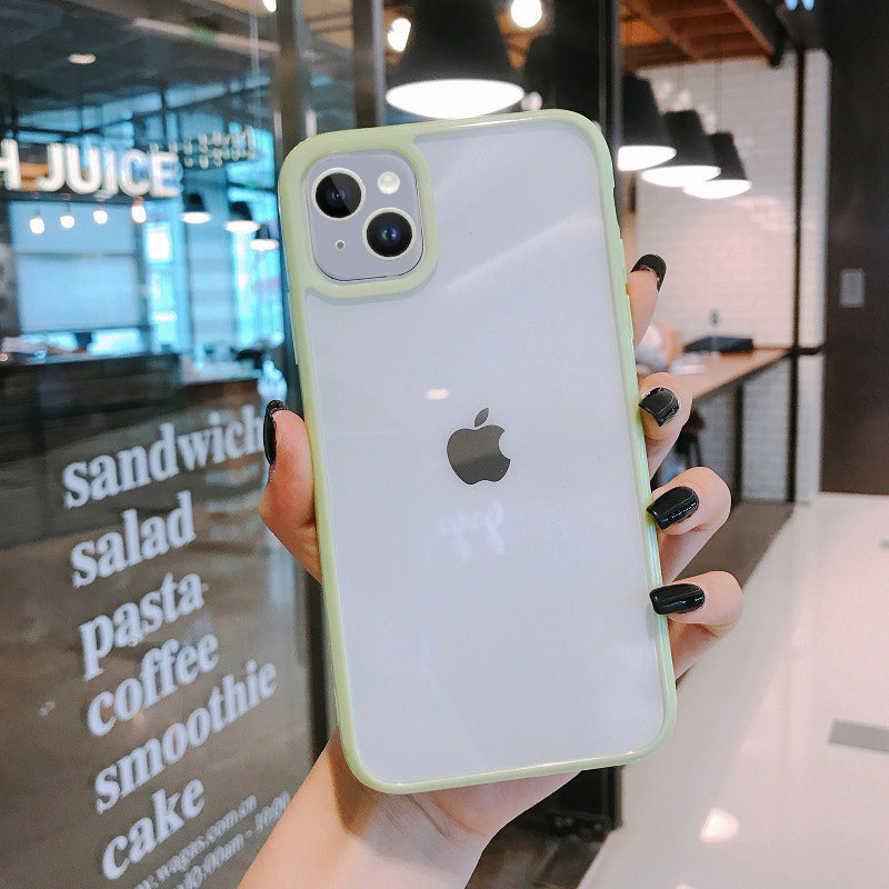 Colored Rim Phone Case for iPhone 14, 14 Plus, 14 Pro, 14 Pro Max –Black,Purple,Green,Blue,White,Aqua,Pink