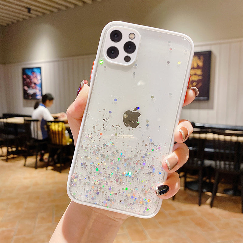 Glitter Phone Case for iPhone 14, 14 Plus, 14 Pro, 14 Pro Max – Black, Pink, White, Yellow, Purple, Green