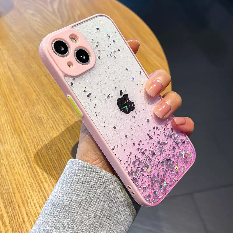 Glitter Phone Case for iPhone 14, 14 Plus, 14 Pro, 14 Pro Max – Black, Pink, White, Yellow, Purple, Green