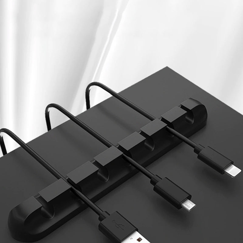 Multi-Slot USB Cable Organiser - 7/5/3 Slot Desktop Cord Management Clip for Neat Wire Holding