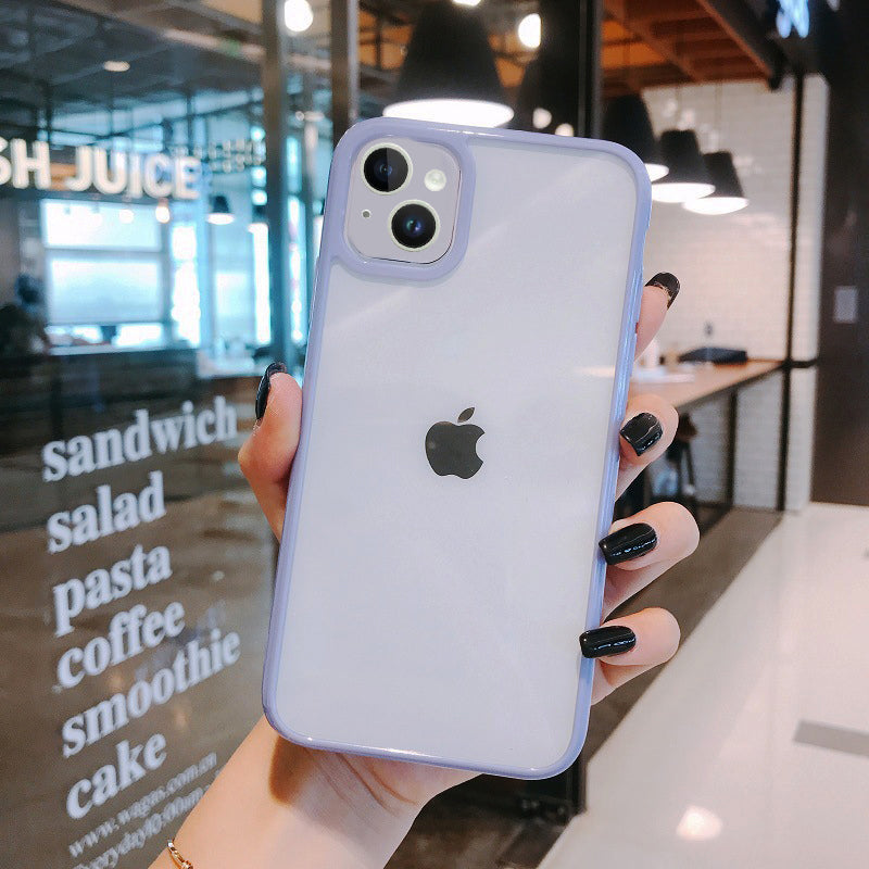 Colored Rim Phone Case for iPhone 14, 14 Plus, 14 Pro, 14 Pro Max –Black,Purple,Green,Blue,White,Aqua,Pink