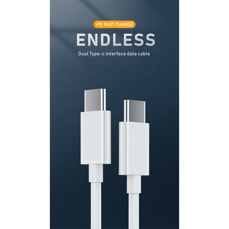 Fast Charging USB-C to USB-C Cable, 1.2m, White
