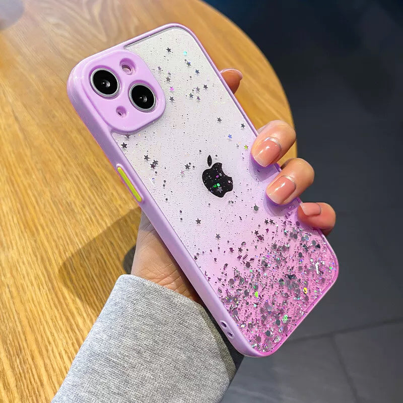 Glitter Phone Case for iPhone 14, 14 Plus, 14 Pro, 14 Pro Max – Black, Pink, White, Yellow, Purple, Green