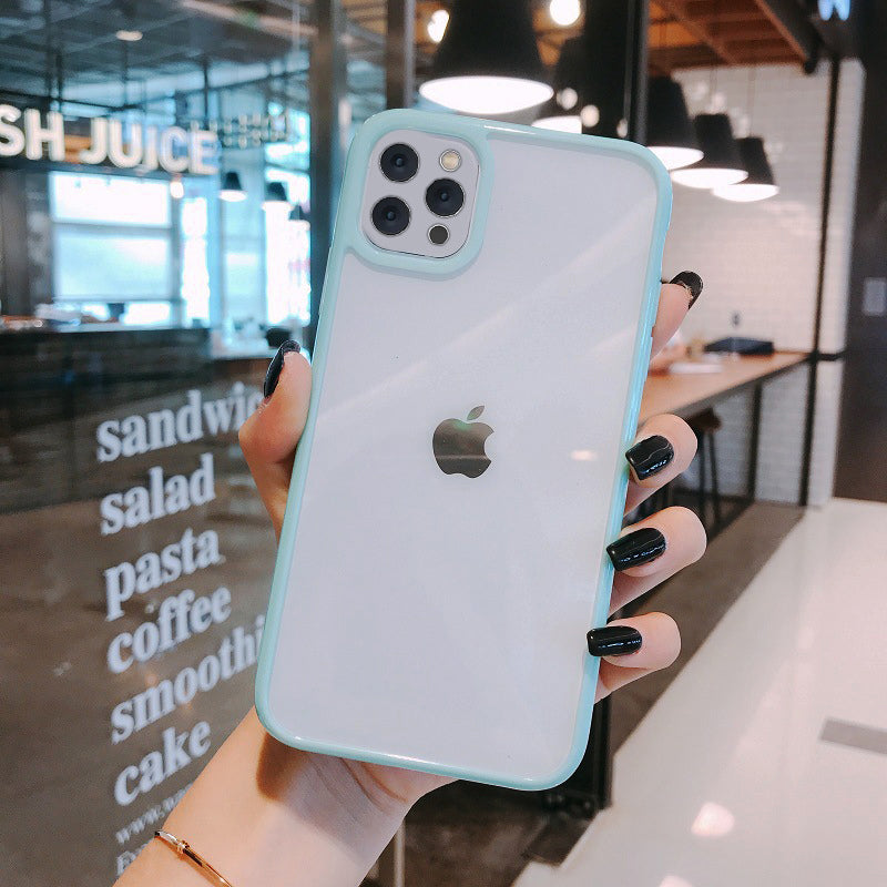 Colored Rim Phone Case for iPhone 14, 14 Plus, 14 Pro, 14 Pro Max –Black,Purple,Green,Blue,White,Aqua,Pink