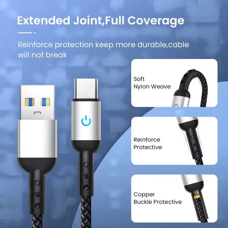 USB-A to USB-C Cable - Supports 3A Fast Charging 1.2m