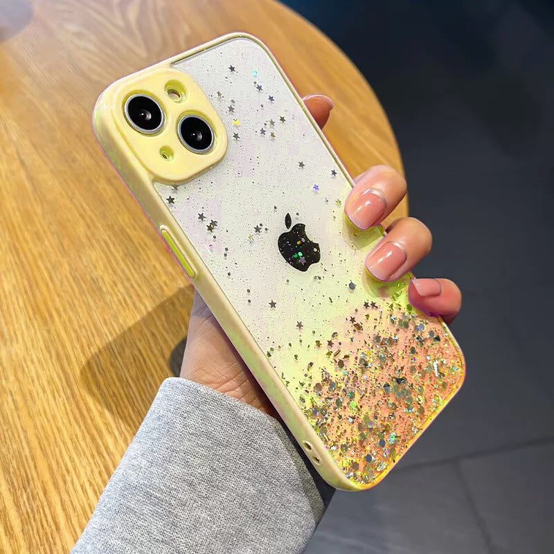 Glitter Phone Case for iPhone 14, 14 Plus, 14 Pro, 14 Pro Max – Black, Pink, White, Yellow, Purple, Green