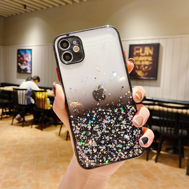 Glitter Phone Case for iPhone 14, 14 Plus, 14 Pro, 14 Pro Max – Black, Pink, White, Yellow, Purple, Green