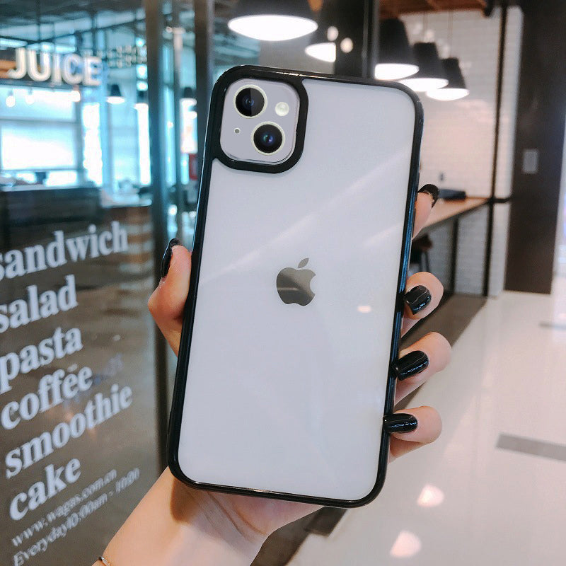 Colored Rim Phone Case for iPhone 14, 14 Plus, 14 Pro, 14 Pro Max –Black,Purple,Green,Blue,White,Aqua,Pink