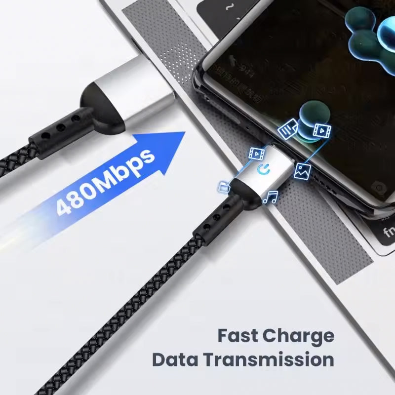 USB-A to USB-C Cable - Supports 3A Fast Charging 1.2m
