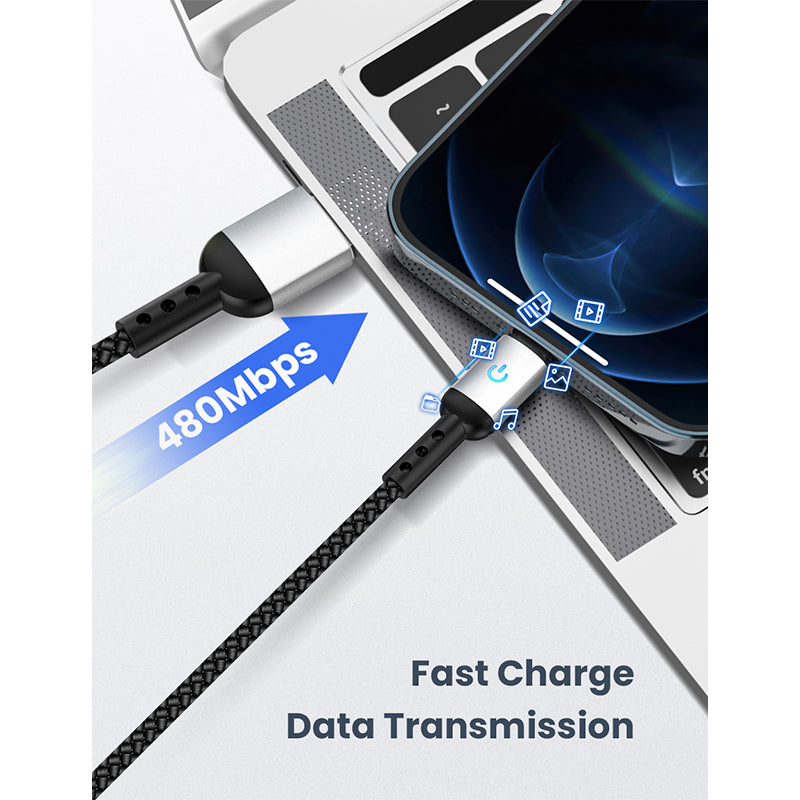 Lightning Charging Cable – USB-A to Lightning, 2.4A Fast Charging, 1.2m, Red/Black