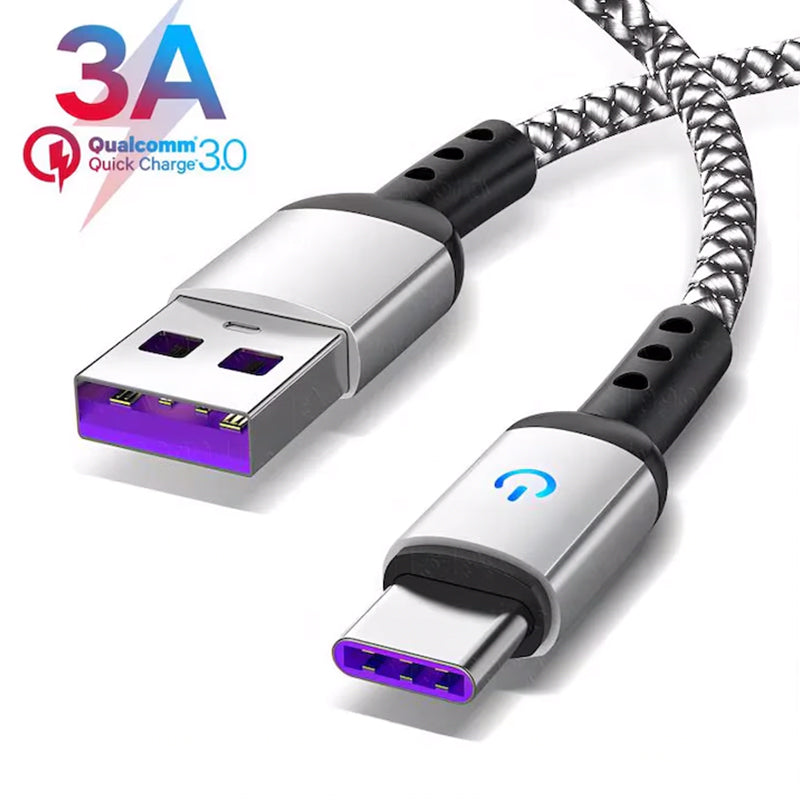 USB-A to USB-C Cable - Supports 3A Fast Charging 1.2m