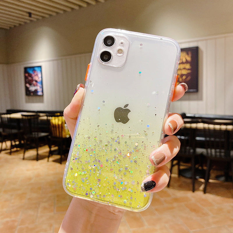 Glitter Phone Case for iPhone 14, 14 Plus, 14 Pro, 14 Pro Max – Black, Pink, White, Yellow, Purple, Green